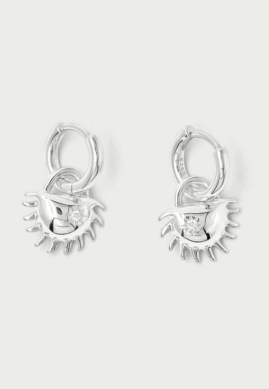 Brie Leon Solida Charm Earrings Clear Silver - Uncommon