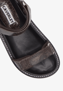 Caverley Roni Sandal Espresso Snake - Uncommon