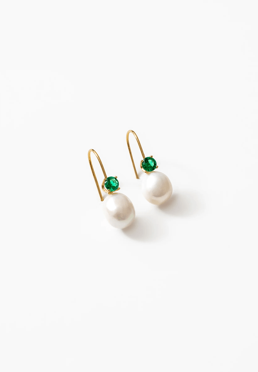 Wolf Circus Erin Earrings Gold Green - Uncommon